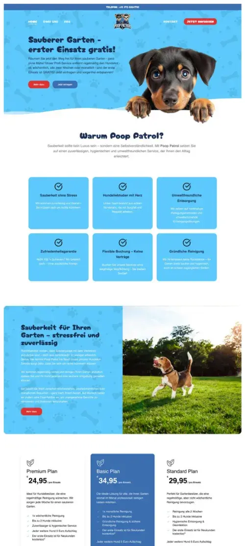 Poop Patrol Dienstleistungs Website