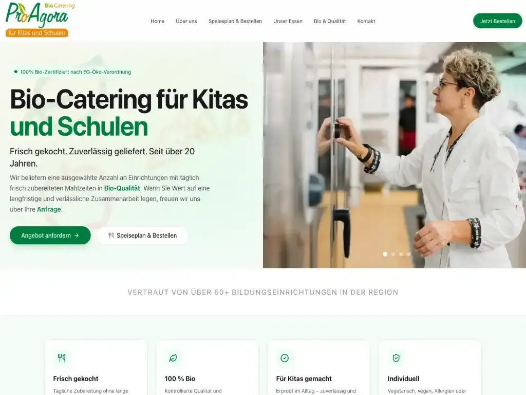 Neues Webdesign für ProAgora Bio-Catering Berlin